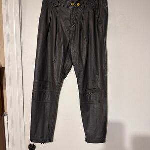 Gray Leather Pants